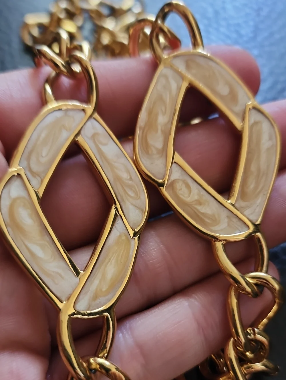 VTG Napier Gold Link Chain Necklace with Decorative Links